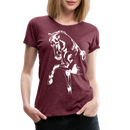 Frauen Premium T-Shirt Dressage - Bordeauxrot meliert