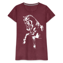 Frauen Premium T-Shirt Dressage - Bordeauxrot meliert