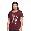 Frauen Premium T-Shirt Dressage - Bordeauxrot meliert