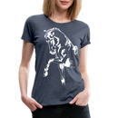 Frauen Premium T-Shirt Dressage - Blau meliert
