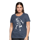 Frauen Premium T-Shirt Dressage - Blau meliert
