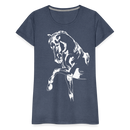 Frauen Premium T-Shirt Dressage - Blau meliert
