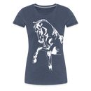Frauen Premium T-Shirt Dressage - Blau meliert