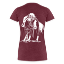 Frauen Premium T-Shirt Western Horse - Bordeauxrot meliert