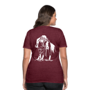 Frauen Premium T-Shirt Western Horse - Bordeauxrot meliert