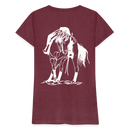 Frauen Premium T-Shirt Western Horse - Bordeauxrot meliert