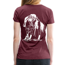 Frauen Premium T-Shirt Western Horse - Bordeauxrot meliert
