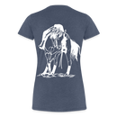 Frauen Premium T-Shirt Western Horse - Blau meliert