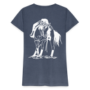 Frauen Premium T-Shirt Western Horse - Blau meliert