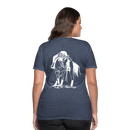 Frauen Premium T-Shirt Western Horse - Blau meliert