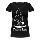 Frauen Premium T-Shirt Western - Schwarz