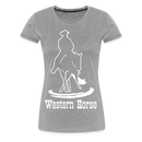 Frauen Premium T-Shirt Western - Grau meliert