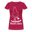 Frauen Premium T-Shirt Western - dunkles Pink