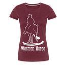Frauen Premium T-Shirt Western - Bordeauxrot meliert