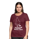 Frauen Premium T-Shirt Western - Bordeauxrot meliert