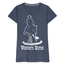 Frauen Premium T-Shirt Western - Blau meliert