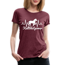 Frauen Premium T-Shirt Kaltblutpower - Bordeauxrot meliert