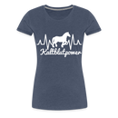 Frauen Premium T-Shirt Kaltblutpower - Blau meliert