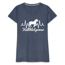 Frauen Premium T-Shirt Kaltblutpower - Blau meliert