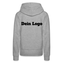 Frauen Premium Hoodie mit deinem Logo - Grau meliert