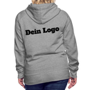 Frauen Premium Hoodie mit deinem Logo - Grau meliert