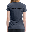 Frauen Premium T-Shirt mit deinem Logo - Blau meliert
