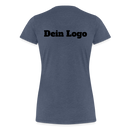 Frauen Premium T-Shirt mit deinem Logo - Blau meliert