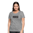 Frauen Premium T-Shirt Horse Girl - Grau meliert