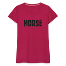 Frauen Premium T-Shirt Horse Girl - dunkles Pink