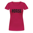 Frauen Premium T-Shirt Horse Girl - dunkles Pink