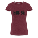 Frauen Premium T-Shirt Horse Girl - Bordeauxrot meliert