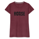 Frauen Premium T-Shirt Horse Girl - Bordeauxrot meliert