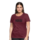 Frauen Premium T-Shirt Horse Girl - Bordeauxrot meliert