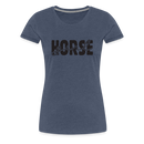 Frauen Premium T-Shirt Horse Girl - Blau meliert