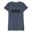 Frauen Premium T-Shirt Horse Girl - Blau meliert