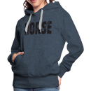 Frauen Premium Hoodie Horse Girl - Jeansblau