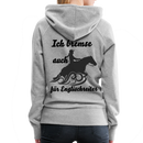 Frauen Premium Hoodie Ich bremse auch für Englischreiter - Grau meliert