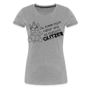 Frauen Premium T-Shirt Glitzer - Grau meliert