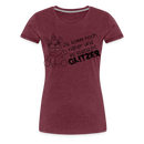 Frauen Premium T-Shirt Glitzer - Bordeauxrot meliert