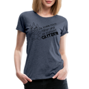 Frauen Premium T-Shirt Glitzer - Blau meliert
