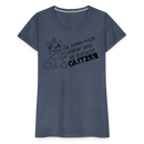 Frauen Premium T-Shirt Glitzer - Blau meliert