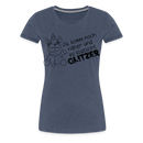 Frauen Premium T-Shirt Glitzer - Blau meliert